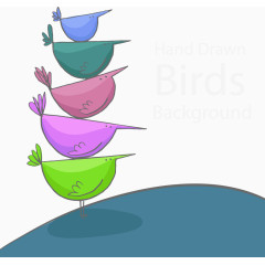 山坡稻草人矢量素材