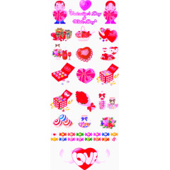 粉红色的情人节爱心装饰