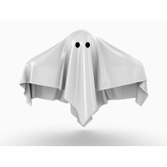 万圣节披着白布的小鬼