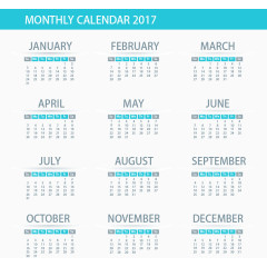 2017年日历