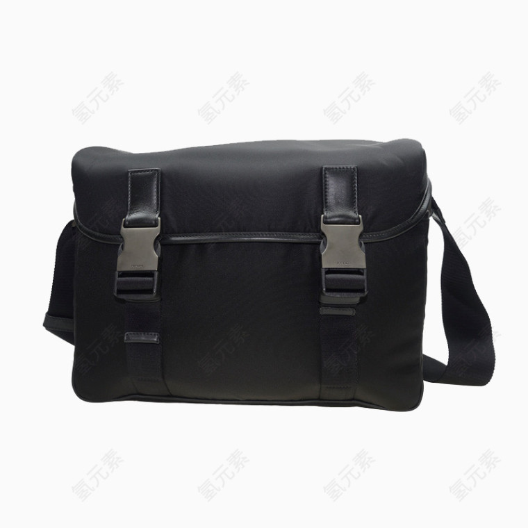 普拉达男士尼龙黑色单肩包斜挎包
