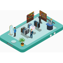 矢量男士服装店模型