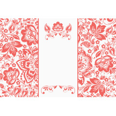 白色花卉红底卡片矢量素材