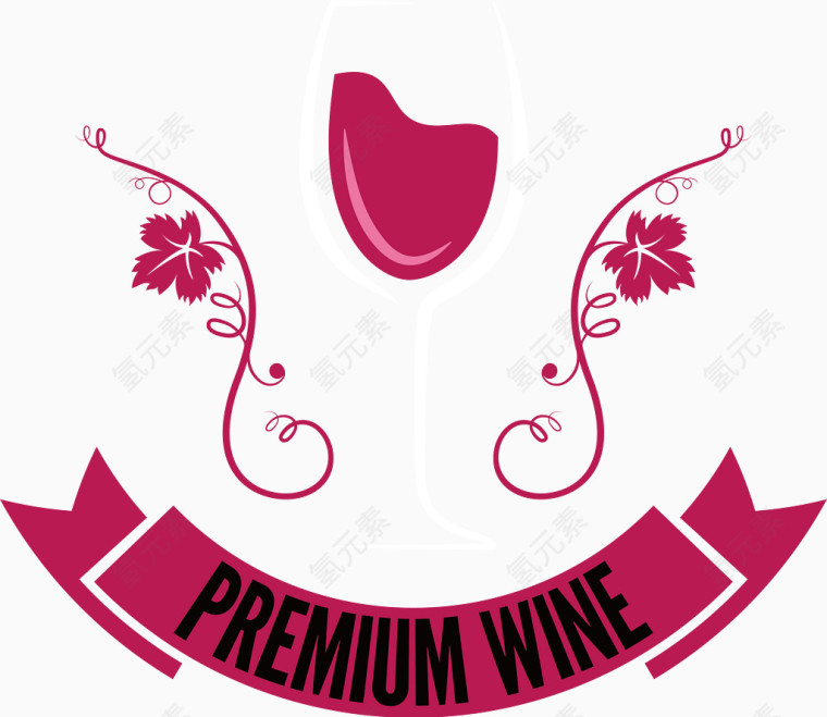 矢量优质葡萄酒标志