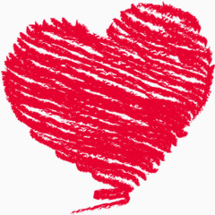 红色蜡笔心形图