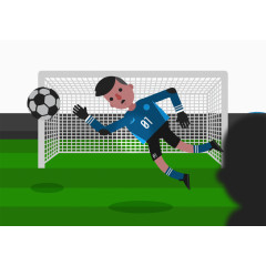 比赛中接球的守门员