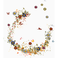 鲜艳花朵矢量图