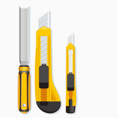 美工刀等施工用具矢量图