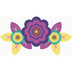 紫色漂浮小花矢量图