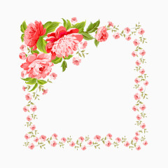 粉色牡丹花边框