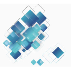 矢量手绘装饰蓝色科技图案