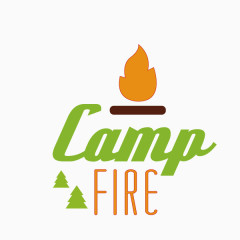 夏令营 矢量图 绿色 字体 扁平化 夏天