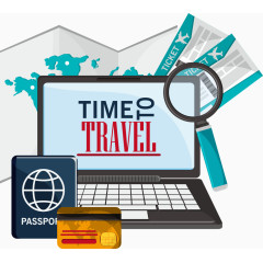 矢量旅行和用品