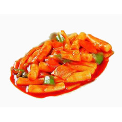 辣椒炒年糕 免抠素材