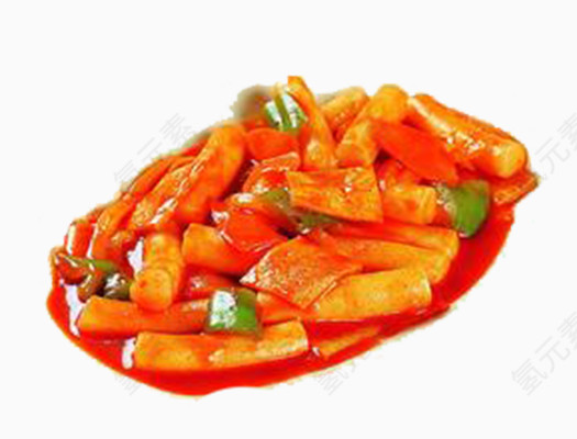 辣椒炒年糕 免抠素材