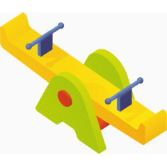 矢量卡通跷跷板