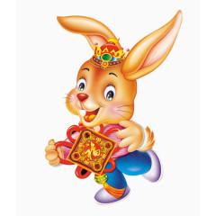 卡通兔子喜庆吉祥物元素