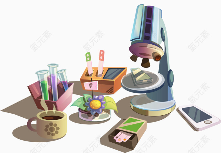 矢量手绘化学实验用品