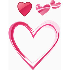 立体心形背景PNG矢量元素