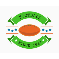 矢量卡通卡片英文排版比赛宣传橄榄球