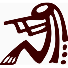 抽象画吹笛子的少女