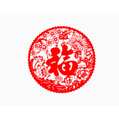 中国风福字剪纸