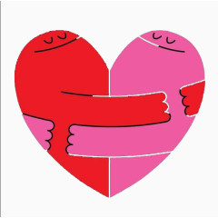 创意设计彩色拥抱爱心