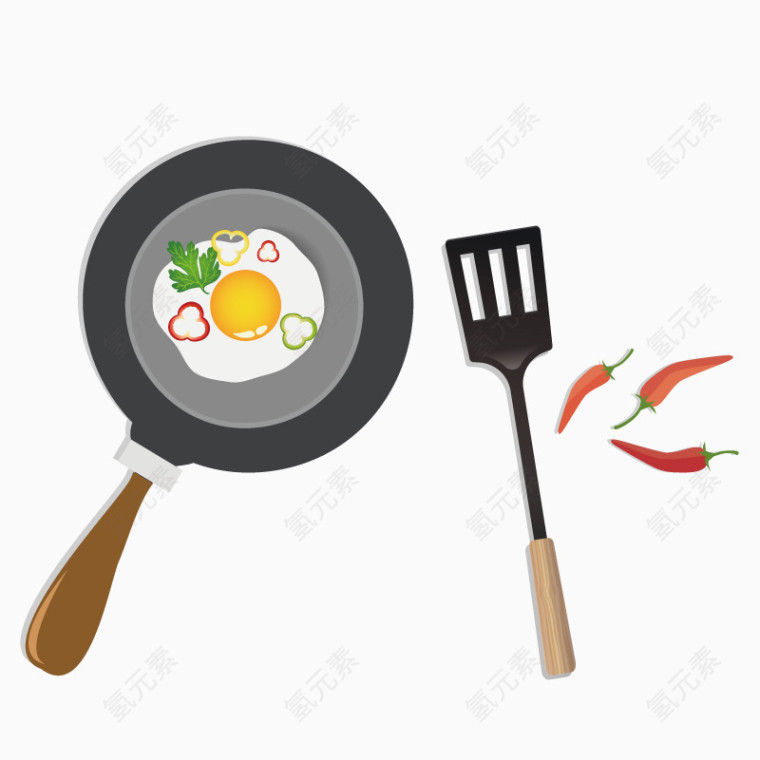 矢量煎鸡蛋素材免费下载