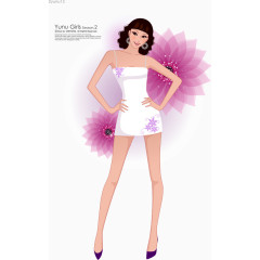 女性卡通人物清新简约风格