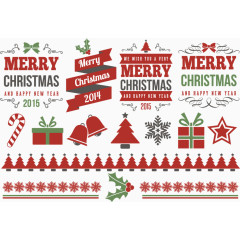 圣诞扁平红色元素