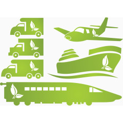 矢量绿色交通工具