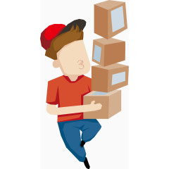 卡通快递员矢量图