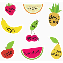 矢量手绘水果标签