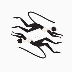 两只跳跃的猴子