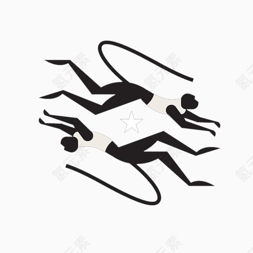 两只跳跃的猴子