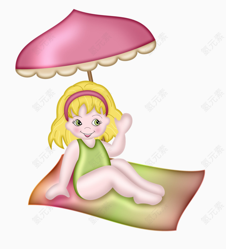 打伞的小女孩