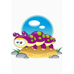 矢量自带背景毛毛虫