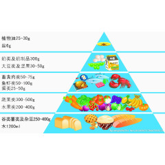蓝色详细食物金字塔