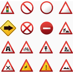 矢量手绘警示牌