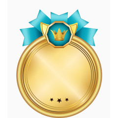 矢量手绘蓝色圆环标签