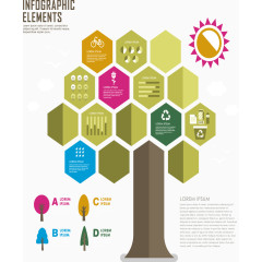 矢量几何树木数据图表