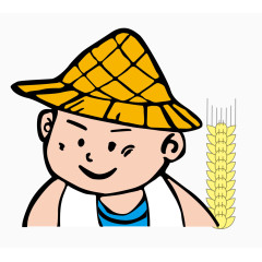 矢量农民收割麦穗