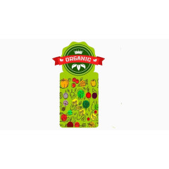 蔬菜水果标签矢量图