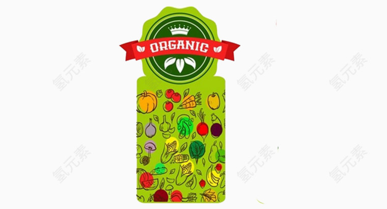 蔬菜水果标签矢量图