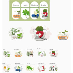 很有爱的医疗网页图标矢量素材