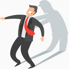 被影子支撑的商务男子矢量
