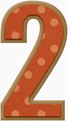 橙色波点数字2
