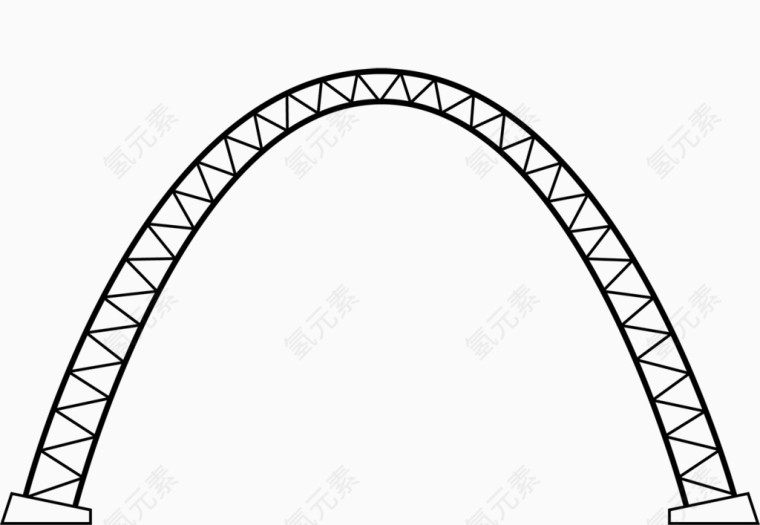 手绘线型彩虹桥