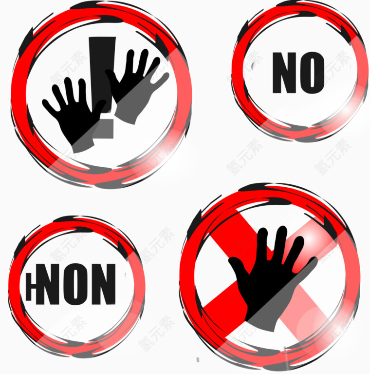 创意圆形警示图标