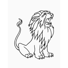 狮子线稿图